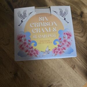 Six Crimson Cranes Sugar Pot